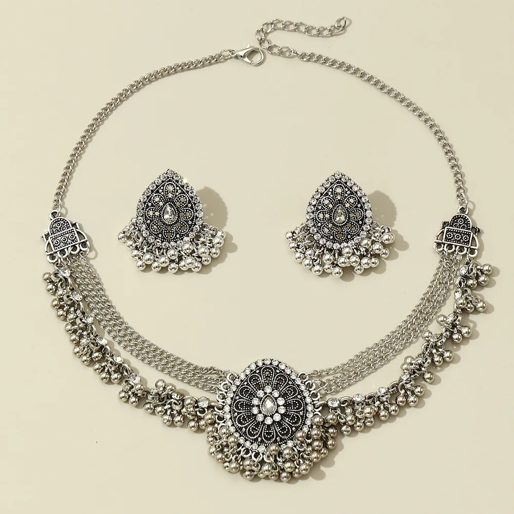Indian-Jhumka-Earrings-Necklaces-Jewelry-Sets-for-Women-Bohemian-Oxidized-Silver-Color-Water-Drop-Bells-Tassel-1
