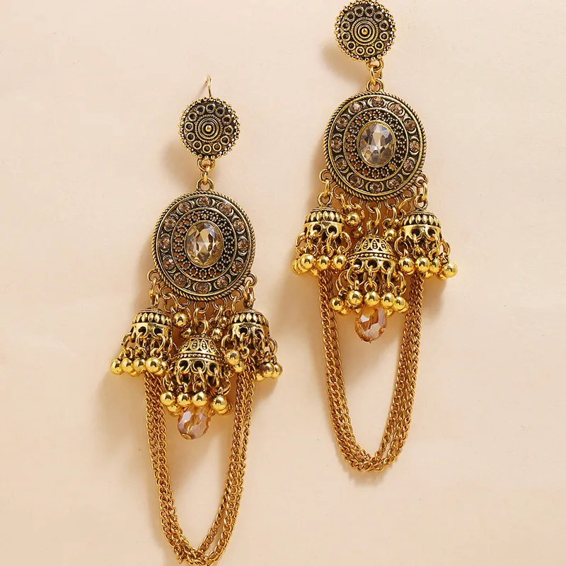 Chain Tassel Jhumka Earrings – Sadia's Jewelry (sadiasjewelry)